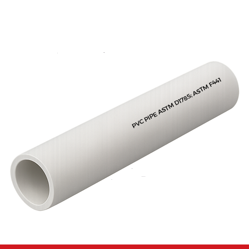 FTPD-040P10 1/2" STD / S40S PVC PLAIN END PIPE 10' LENGTH