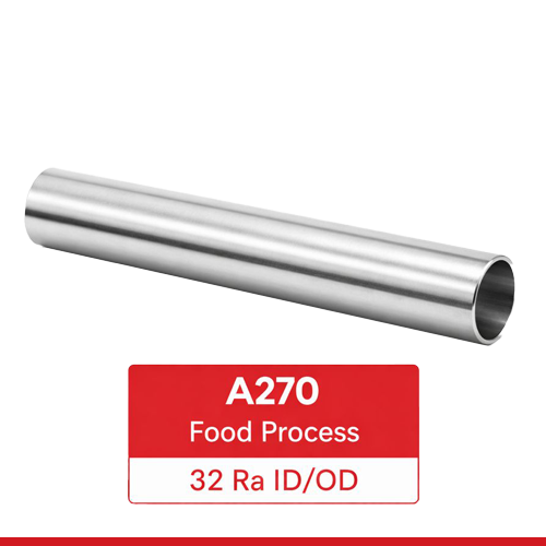 FTST8000X109RA270D 8" X 12GA(.109) SS T316/T316L RD TUBE SANITARY DOMESTIC 20'