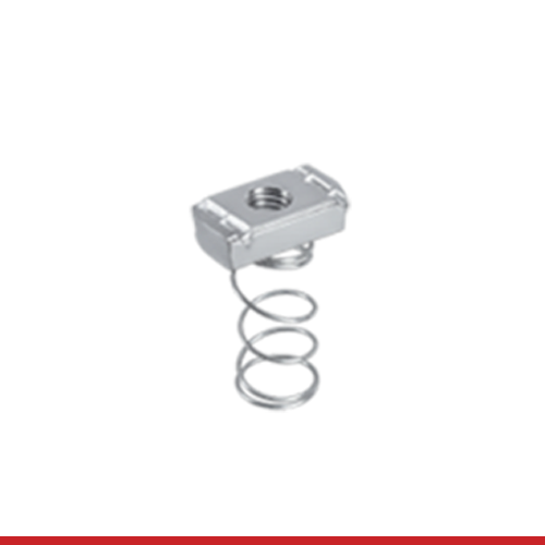 8100Z0038 STRUT NUT W/ REGULAR SPRING ZINC IMPORT 3/8"