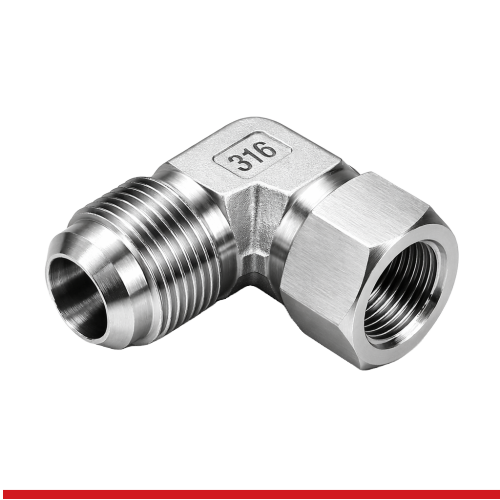 FE-6T-02N 3/8" MALE JIC X 1/4" FNPT 90 DEGREE ELBOW