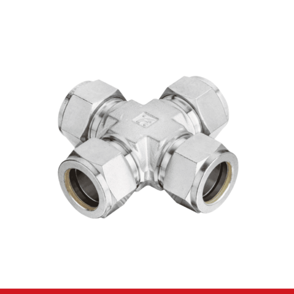 SUC-6S 3/8" O.D. UNION CROSS (SINGLE FERRULE)