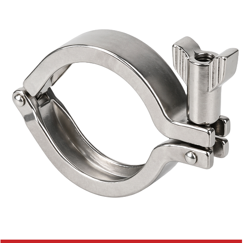 13IS-1-RWN-304 1" I-LINE CLAMP, SINGLE PIN W/ ROCKET WING NUT - 13IS, 304SS