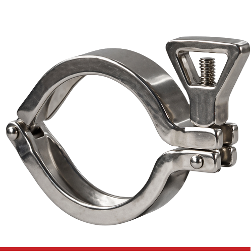 13IS-6-304 6" I-LINE CLAMP, SINGLE PIN W/ CROSS HOLE NUT - 13IS, 304SS