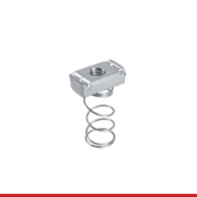 8100Z0038 STRUT NUT W/ REGULAR SPRING ZINC IMPORT 3/8"