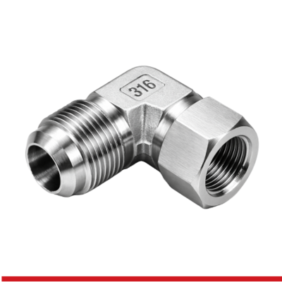 FE-6T-02N 3/8" MALE JIC X 1/4" FNPT 90 DEGREE ELBOW