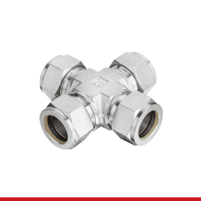 SUC-6S 3/8" O.D. UNION CROSS (SINGLE FERRULE)