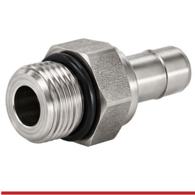 SSMA 6-6U 3/8" TUBE STUB X 9/16-18 SAE MALE ADAPTER WITH O-RING Superlok