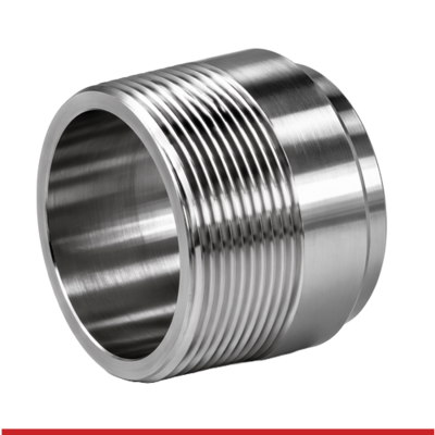 A619WBI 2" BUTT-WELD X MALE NPT ADAPTER - MACHINE FINISH -316L