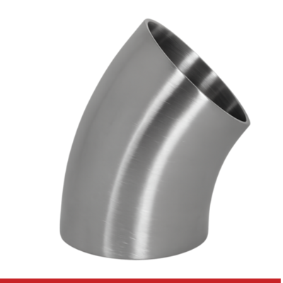 2WK-1-1-316 1" BUTT WELD END SHORT 45 DEGREE ELBOW - 2WK, 316SS, UNPOLISHED